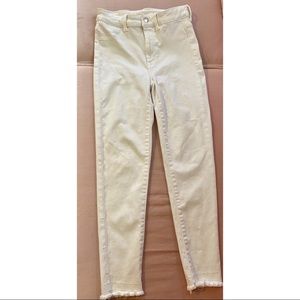 American Eagle White Cropped Jeggings Size 4S